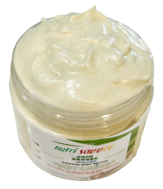 Moisturizing Whipped Body Butter - Unrefined Shea Butter, Jojoba Oil & Essential Oils Natural Handmade Non-Greasy - Nutri Savvee