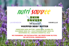 Load image into Gallery viewer, Moisturizing Whipped Body Butter - Unrefined Shea Butter, Jojoba Oil & Essential Oils Natural Handmade Non-Greasy