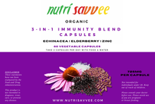 Load image into Gallery viewer, Organic Echinacea Elderberry Zinc Capsules - 100% Natural 725mg - Nutri Savvee