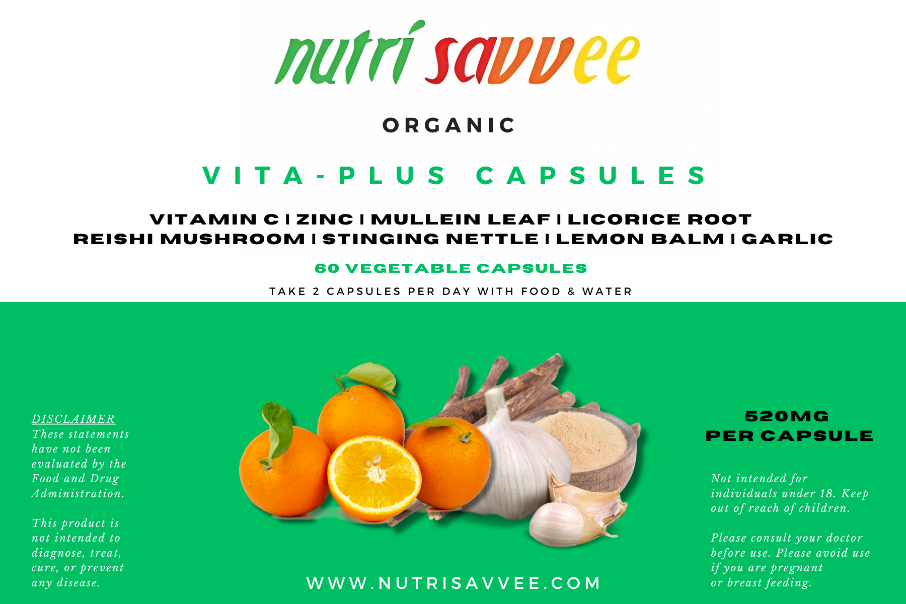 Organic Vita-Plus Capsules – Natural Immune Support for Seasonal Allergies - Nutri Savvee