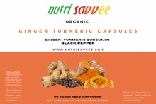 Load image into Gallery viewer, Organic Ginger, Turmeric, Curcumin &amp; Black Pepper Capsules – Anti-Inflammatory Support
