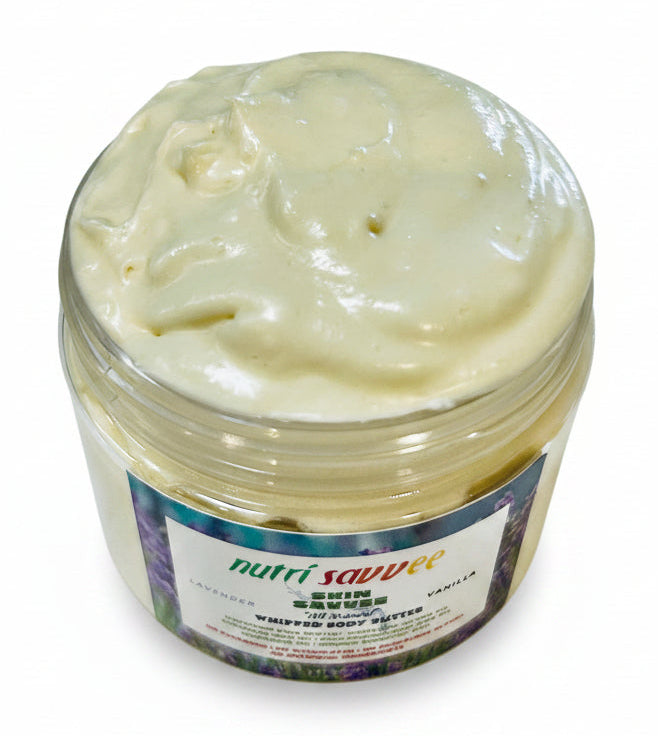 Moisturizing Whipped Body Butter - Unrefined Shea Butter, Jojoba Oil & Essential Oils Natural Handmade Non-Greasy - Nutri Savvee