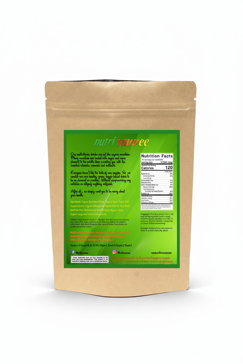 Organic Multivitamin Powder with Plant-Based Protein, Fiber & Essential Vitamins - All Natural - Nutri Savvee