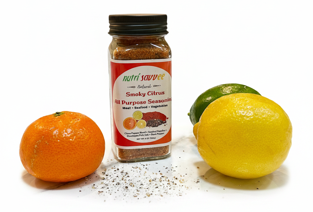 Low Sodium All Purpose Food Seasoning - Smoky Citrus Flavor with Natural Herbs and Spices for Cooking - Nutri Savvee