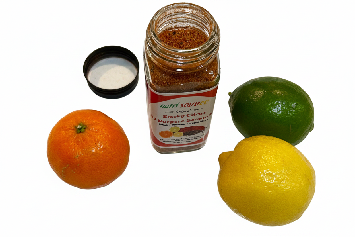 Low Sodium All Purpose Food Seasoning - Smoky Citrus Flavor with Natural Herbs and Spices for Cooking - Nutri Savvee