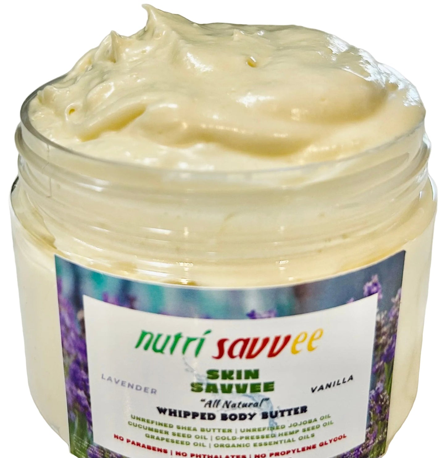Moisturizing Whipped Body Butter - Unrefined Shea Butter, Jojoba Oil & Essential Oils Natural Handmade Non-Greasy - Nutri Savvee