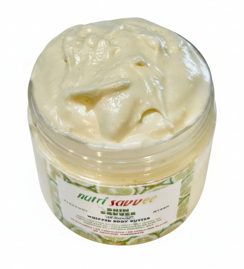 Moisturizing Whipped Body Butter - Unrefined Shea Butter, Jojoba Oil & Essential Oils Natural Handmade Non-Greasy - Nutri Savvee