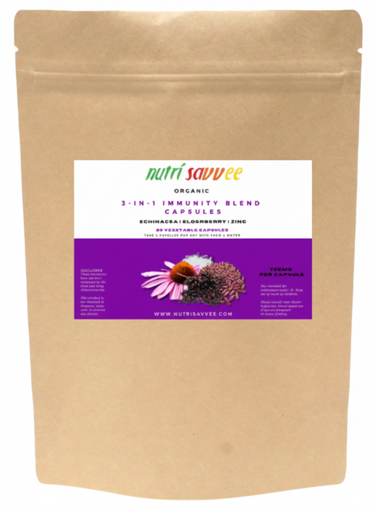 Organic Echinacea Elderberry Zinc Capsules - 100% Natural 725mg - Nutri Savvee