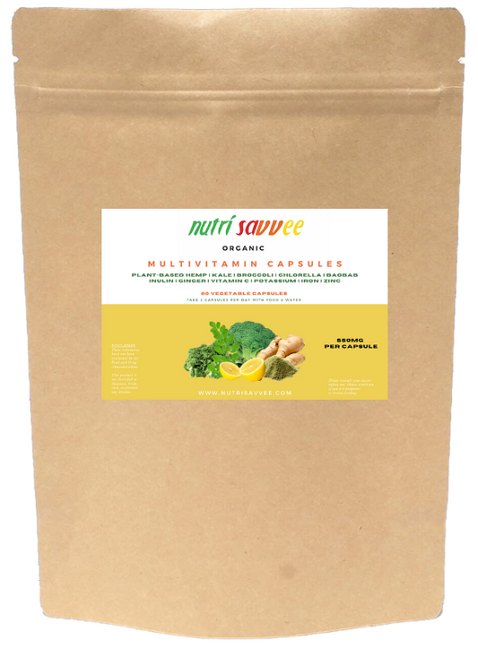 Plant-Based Multivitamin Capsules – Daily Wellness & Natural Immune Support 550mg