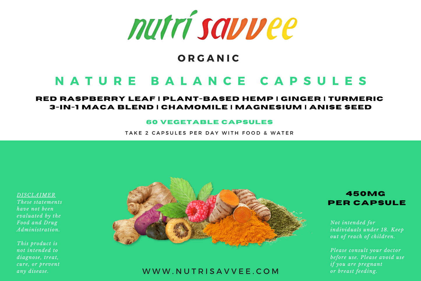 Plant-Based Nature Balance Capsules - Hormone Balance 450mg