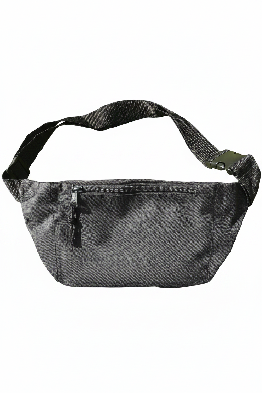 Black 3-Pocket Fanny Pack w/ Adjustable Plastic Snap Buckle Healthy Lifestyle "Be Savvee About Your Health" Graphic Design - Nutri Savvee