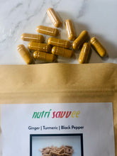 Load image into Gallery viewer, ORGANIC Ginger Turmeric Black Pepper Vegan Capsules Anti-Inflammatory 1020mg Per Serving
