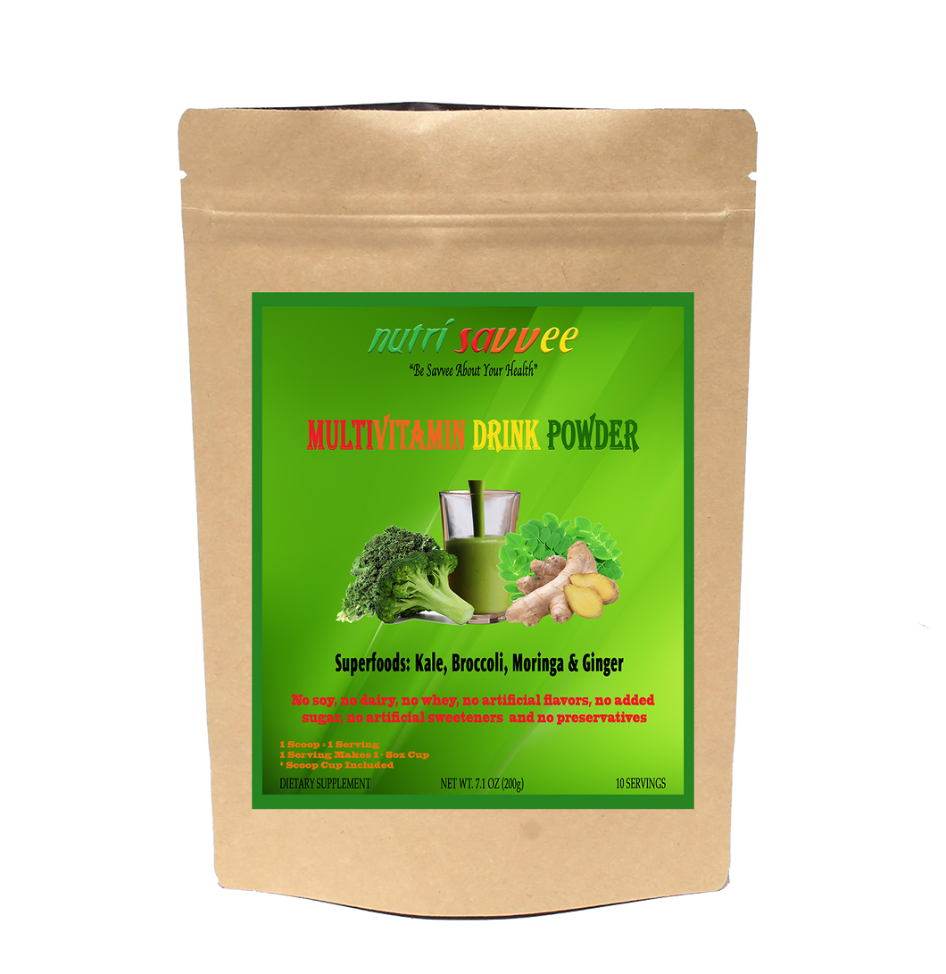 Organic Multivitamin Powder with Plant-Based Protein, Fiber & Essential Vitamins