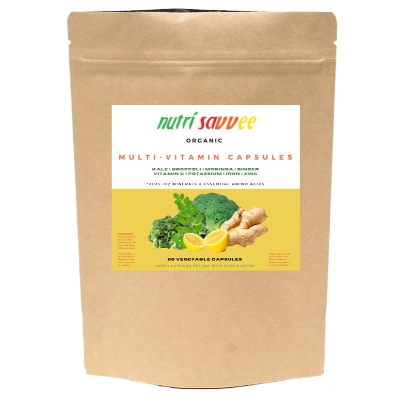 ORGANIC Multivitamin Capsules Plant-Based w/ Energy Support Immune Support Heavy Metal Detox & Chlorophyll